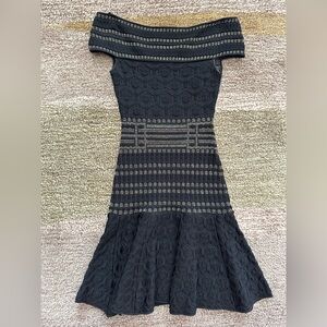 RVN Lurex Yorol Off Shoulder Low Flare Dress